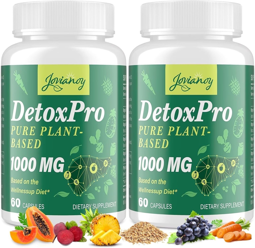 1000 MG Gentle Detox Cleanse, High-Potent, Gut Cleanse & Detox Capsules for Women & Men, Natural Detoxification, Kolon, Liver, Antioksi & Digestive Support, 120 Capsules