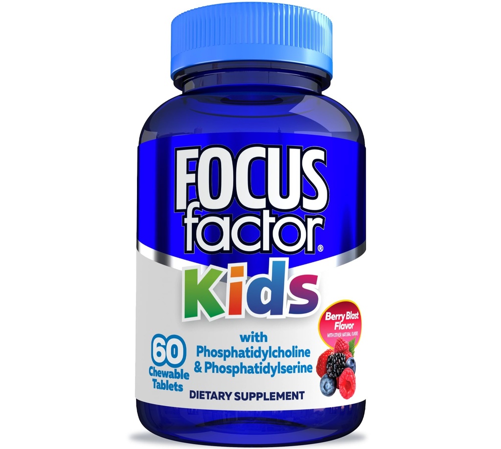 Focus Factor Kids Complete Daily Chewable Vitamins: Multivitamin & Neuro Nutrient (Brain Function) w/Vitamin B12, C, D3 Count