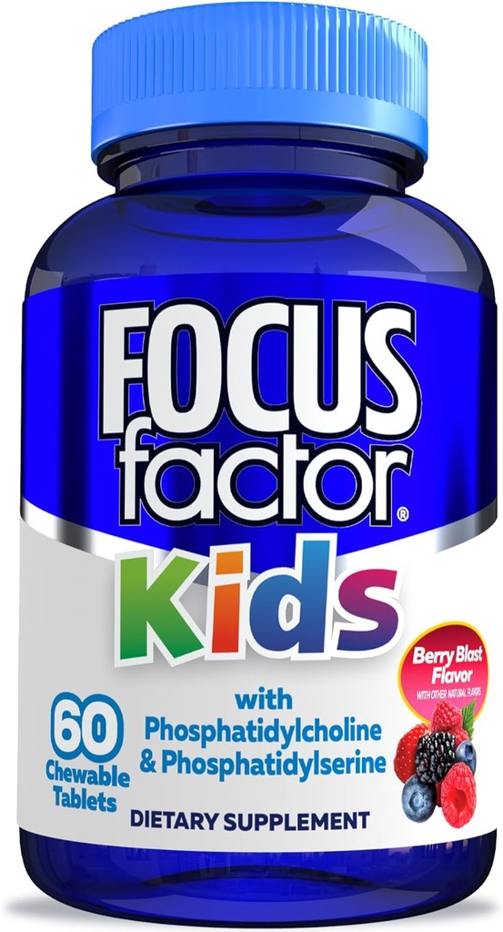 Focus Factor Kids Complete Daily Chewable Vitamins: Multivitamin & Neuro Nutrient (Brain Function) w/Vitamin B12, C, D3 Count