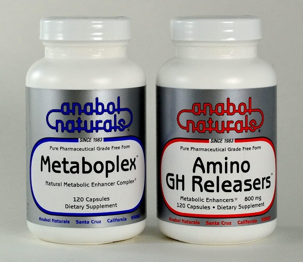 Anabol Naturals Meta GHR Stack: Metaboplex 120 caps, 600 mg ve Amino GHReleasers120 caps, 800 mg