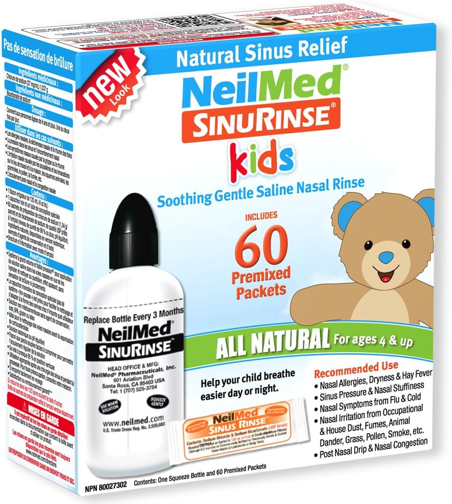 NeilMed Pharmaceuticals - Sinus Ξεπλύνετε τα παιδιά όλα φυσικά σετ - 60 Premixed πακέτα