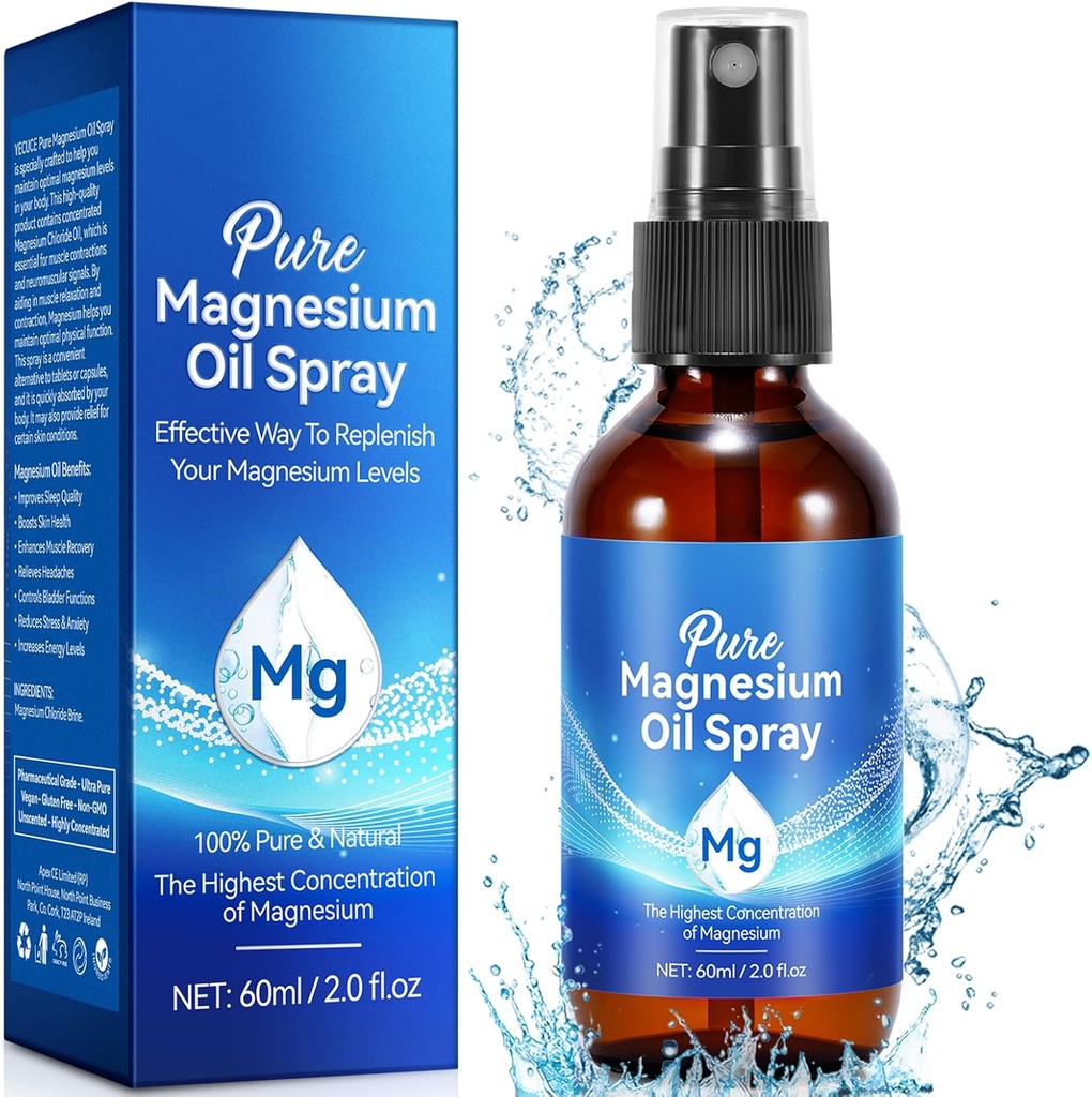 Pure Spray Oil, Magnezyum Oil for Feet and Sleep, Easy to Absorb, 2.02 Fl Oz Oz