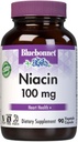 Bluebonnet Niacin 100 mg B3 Nicotinic Acid - Kadın ve Erkekler için Kalp Sağlığı Desteği* - Non-GMO, Vegan, Kosher, Gluten-Free, Soy-Free, Dairy-Free Flush Niacin Supplement - 90 Sebze Kapsülleri