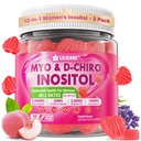 Women + Chasteberry, Myo-Inositol & D-Chiro Inositol 2000 mg + 50 mg Ideal 40:1 Metilated B12 & Folate, Choline, Magnezyum, Vitamin D3 for General Health, Pack of 2