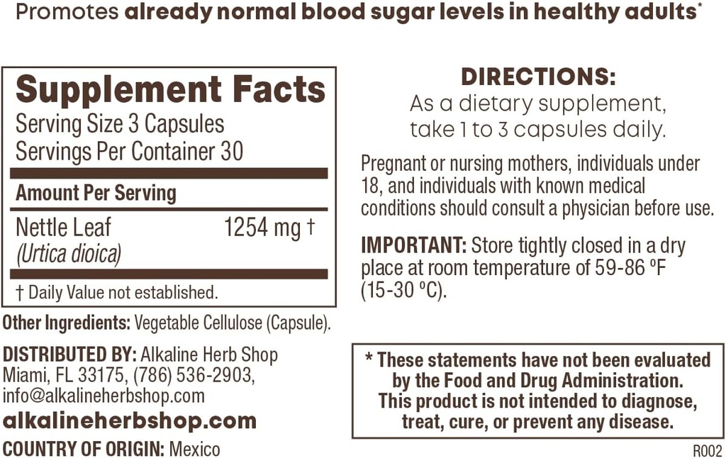 Herb Mağaza Nettle Leaf Supplement 90 Capsules