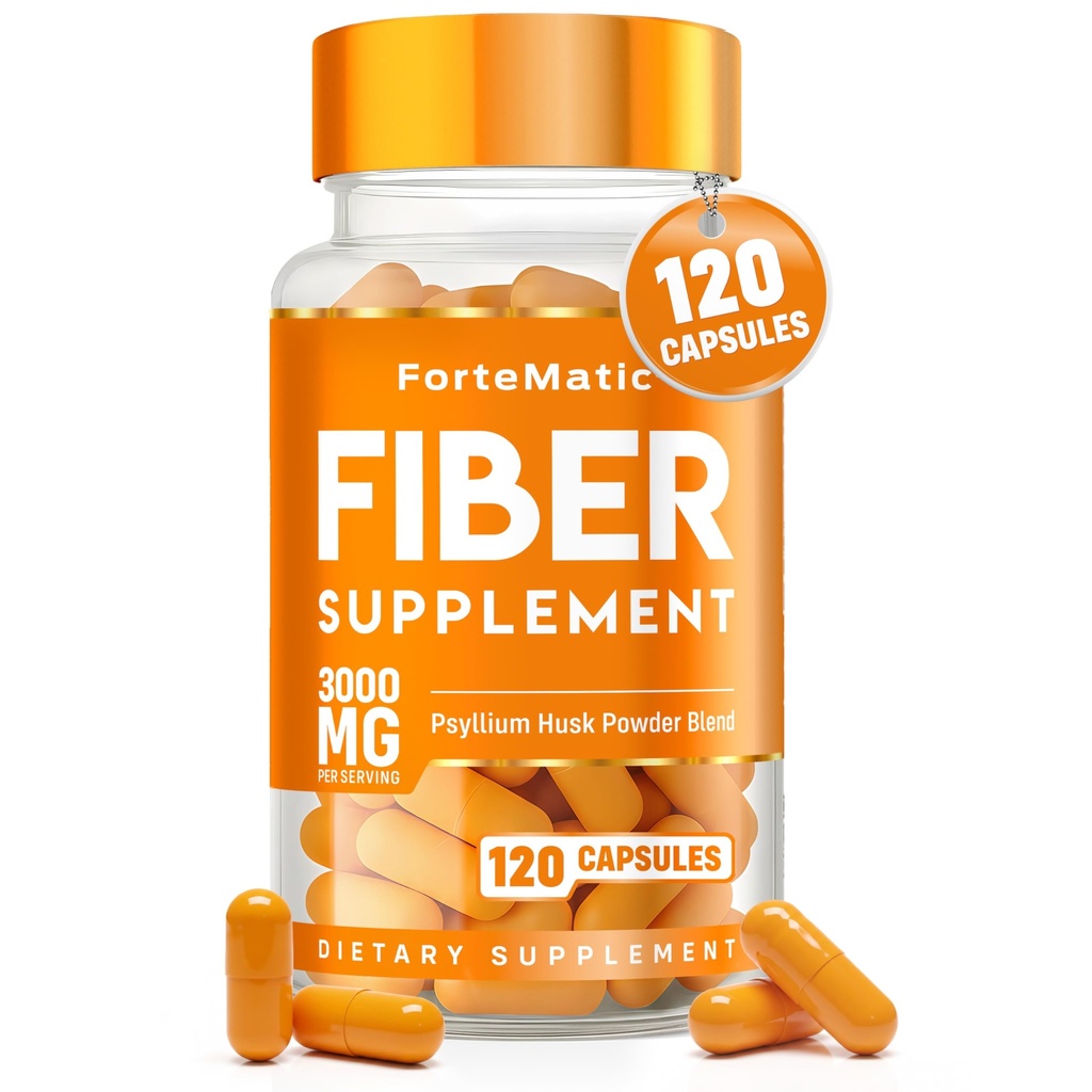 USA S Most Fiber Πλούσιο συμπλήρωμα 120 Κάψουλες Mega Δόση 3000mg Blend Psyllium Husk, Aloe Vera, Chia Σπόροι & λιναρόσπορος Gut Υγεία, καθαριότητα, δυσκοιλιότητα