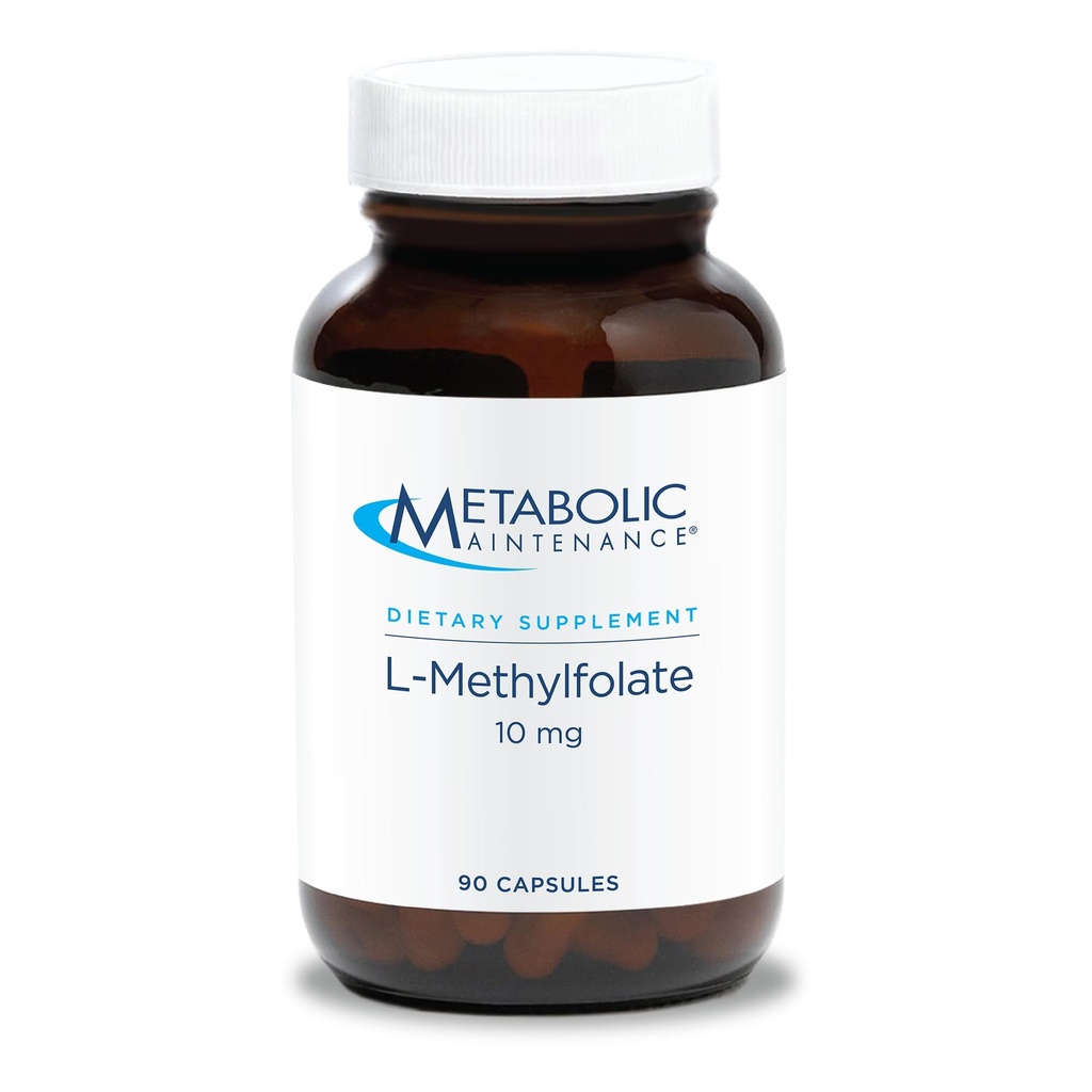 Metabolic Bakım L-Methylfolate 10 mg - L Methylfolate, Kadınlar ve Erkekler için Metrik Tamamlama, Beyin Sağlığı Için B9 (5-MTHF), Focus ve Calm - 90 Capsules (Polonya)