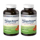 American Health Chewable Papaya Enzyme ile Chlorophyll 600 Chwbls