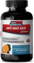 Eliminate Grey Saç - Erkekler ve Kadınlar için Anti Gray Saç Doğal Formula - Biotin Supplement - Anti Gray Saç Supplement, Herbal Gray Saç Reversal, Ters Gray Saç Karanlıklama Tamam, 1B 60 Caps