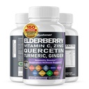 Elder Quercetin Bilberry Turmeric Tart Cherry Ginger Vitamin C Vitamin D3 çinko Black Pepper -150 Capsules- Made in USA