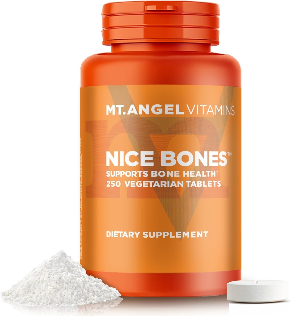 Mt. Angel Vitaminleri - Nice Bones, Supports Bone Health (250 Vejetaryen Tabletler)