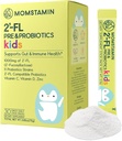 MOMSTAMIN 2'-FL Pre & Probiyotiks for Kids(4+) : Gut Health | Immune Support | Digestive Supplement Advanced Cognitive Skill & Sleep Quality Vitamin C, D Çinko/Yogurt Flavored 30 Sticks - Daily
