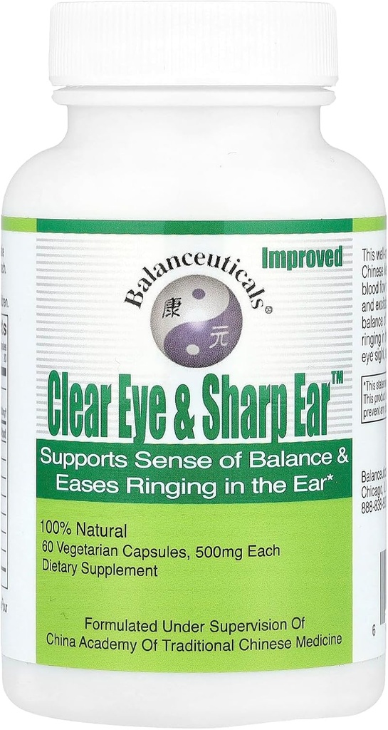 Clear Eye & Sharp Ear Dietary Supplement Capsules, 500 mg, 60 Count Bottle