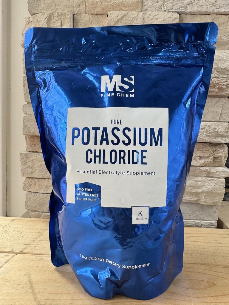 Potasyum Chloride Toz, 1 KG/2.2lb (35 Ounce) | Salt Substitute & Essential Hydration Electrolyte Supplement | Supports Mineral Balance,Heart,Joint ve Immune Health| Filler Free, Dissolves Easy