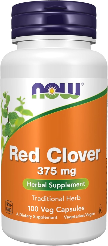 Şimdi Gıdalar Tamamlıyor, Red Clover (Trifolium pratense) 375 mg, Herbal Supplement, 100 Veg Capsules