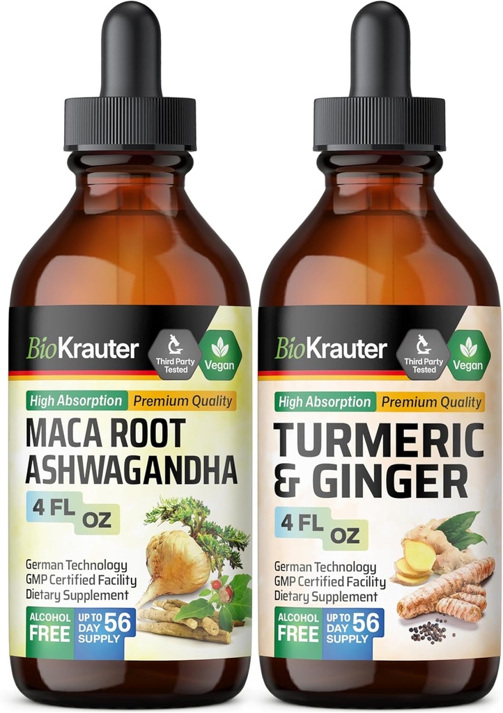 Maca Ashwagandha Βάμμα 4 Fl. Oz. & Turmeric Ginger Βάμμα 4 Fl. Oz.