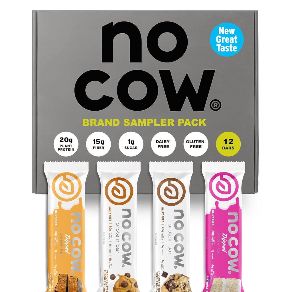 Δεν Cow Vegan Protein Bars, Αναβαθμισμένη συσκευασία δειγματολήπτης μάρκας 