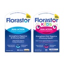 Family Florastor Probiotic Bundle - 30 ct. Probiotic for Digestive + Immune Health & 20 ct Kids Daily Probiotic - Unflavored Powder Sticks - Ενισχύστε τα καλά βακτήρια & Flush Out The Bad