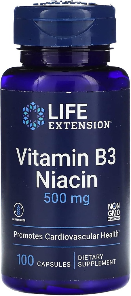 Hayat B3 Niacin, 500 Milligram, 100 Capsules