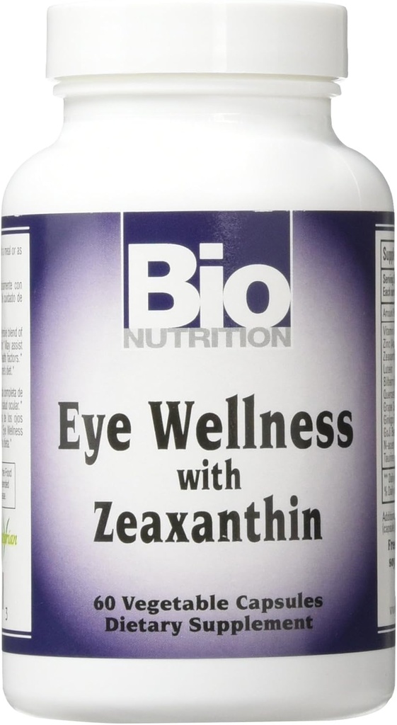 Bio Beslenme Göz Wellness 60 Vejetaryen Capsules | Zeaxanthin | Şişe başına 60 Hizmet | Destekler Göz ve Vizyon Sağlık | Vitamin A & çinko