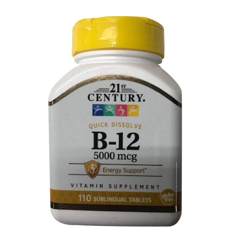 21ος αιώνας B-12 5000 mcg, 110 Cherry Flavored Υπογλώσσια δισκία, 110 κόμης