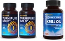 BioEmblem Turmeric Curcumin with Klinik olarak Studied TurmiPure Antarktika Krill Oil Supplement