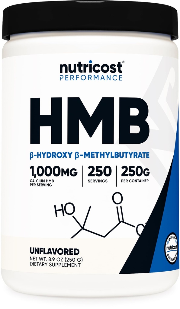 Nutricost HMB Toz (Beta-Hydroxy Beta-Methylbutyrate) 250 Grams - Gluten Free & Non-GMOMO