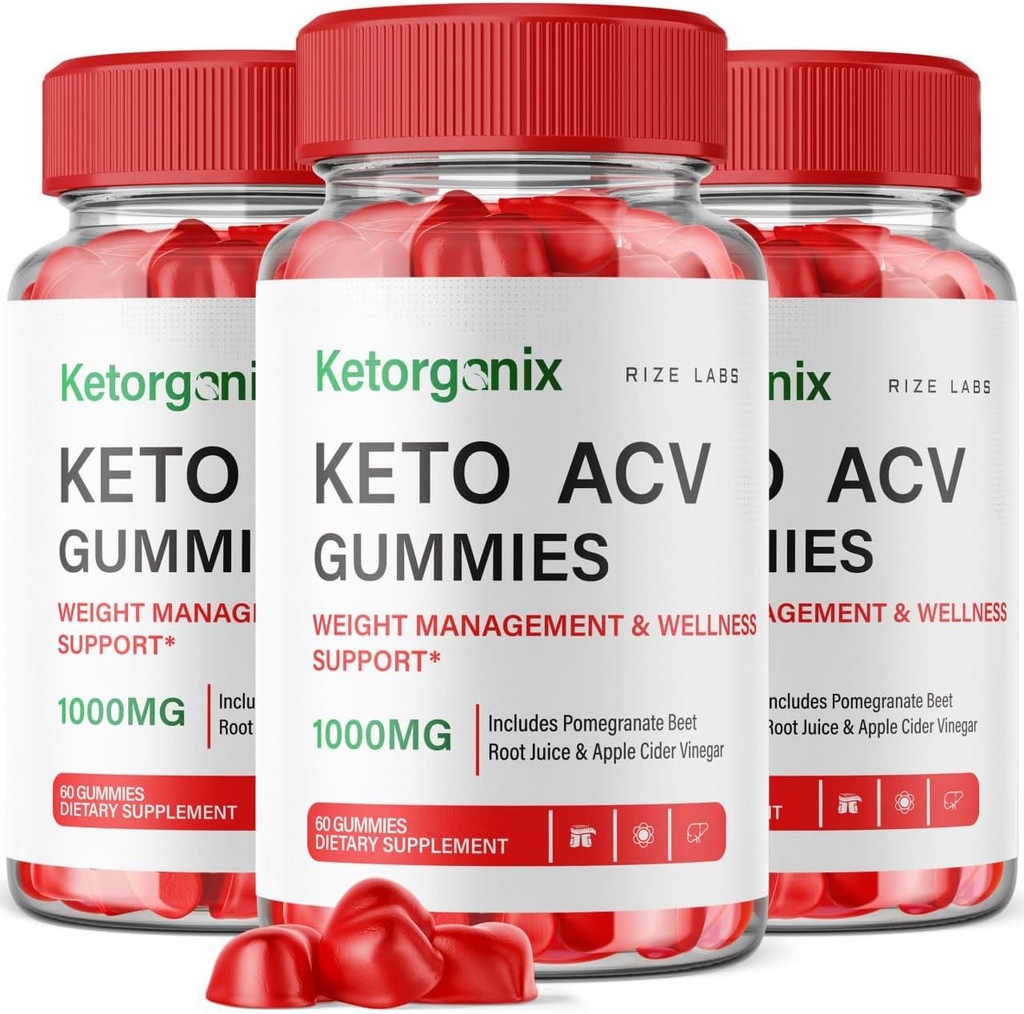 rize labs Ketorganix Keto ACV Gummies for Advanced Weight Loss Ketorganix Keto Gummies with Apple Cider Vinegar Supplement Belly Fat Gomitas Pastillas (180 Gummies) (Pack of 3)