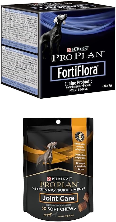 Purina Pro Plan Veteriner Supplements FortiFlora Dog Probiyotik Supplement - 30 ct. Box + Purina Pro Plan Veteriner Supplements Small Breed Dogs Hip ve Ortak 30ct
