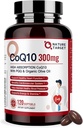 NATI TARGET CoQ10-300 mg-Softgels + PQQ with Organic-Olive-Oil - High Abxia-Coenzyme-Q10 - Antioksi-for-Heart-Sağlık ve Immune Support, Enerji Üretimi, 120 Hizmet