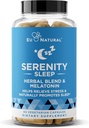 Serenity Sleep Natural Sleep Aid - Magnezyum, Valerian Root ve Melatonin - Doğal Uyku Yardımı - Rahatsız ve İyi Bir Gece Uykusu Alınması - 60 Vegan Yumuşak Caps