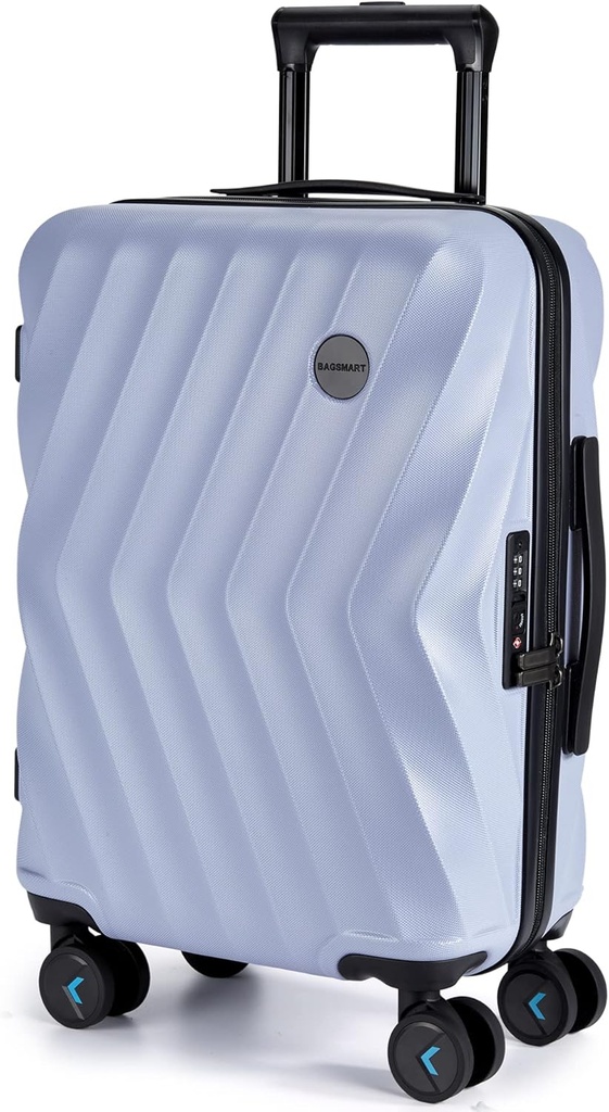 BAGSMART Bagaj 22x14x9 Airline Onaylandı, PC Hardside Suitcase, 20 Inchon with Spinner Wheels, Travel Bagaj Hafif Demiryolu çantası Erkekler Kadınlar için (Purple)
