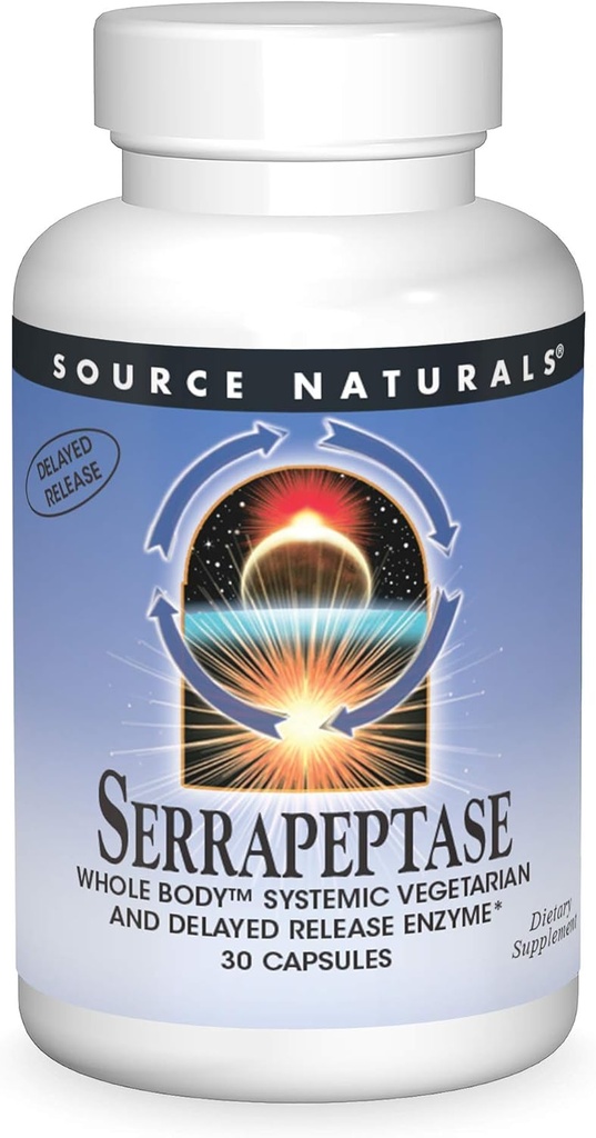 Source Naturals Serrapeptase - Gecikme Enzyme - 30 Vejetaryen Capsules