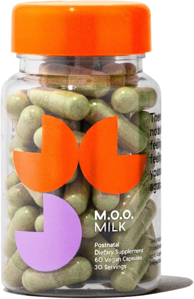 M.O.O. Postnatal Vitamins with Lactation Support - Postpartum Recovery, Lactation Supplement for Cooking Women, 7-Ingredient Superfood Postnatal Formula, Overcomes Hormonal Denge | 60 Capsules