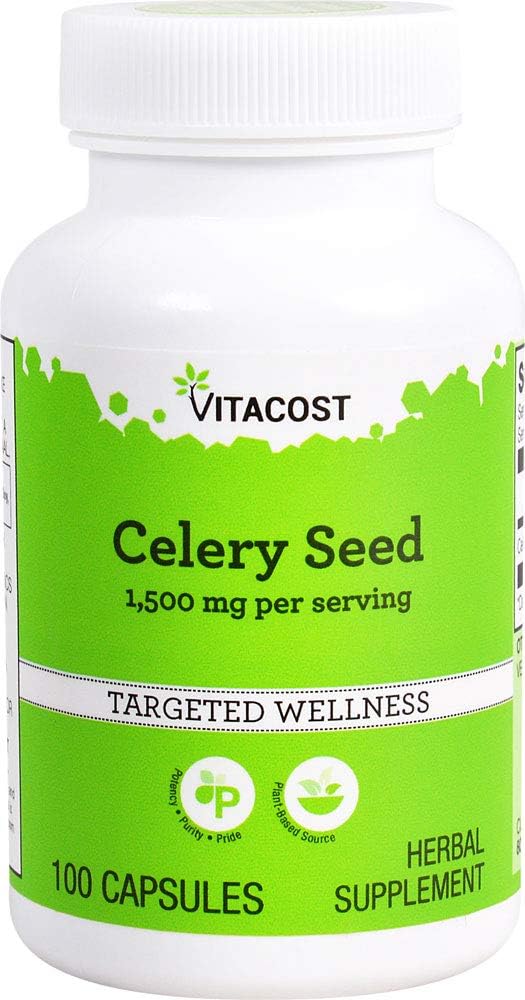 Vitacost Σπόροι σέλινου -- 1.500 mg ανά μερίδα - 100 Κάψουλες