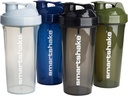 Smartshake Lite 4-Pack Protein Shaker Şişe 800 ml | 27 oz - Leakproof Vida-on Lid - BPA Ücretsiz - Uniseks - Mist Gray, Army Green, Black, Navy Blue