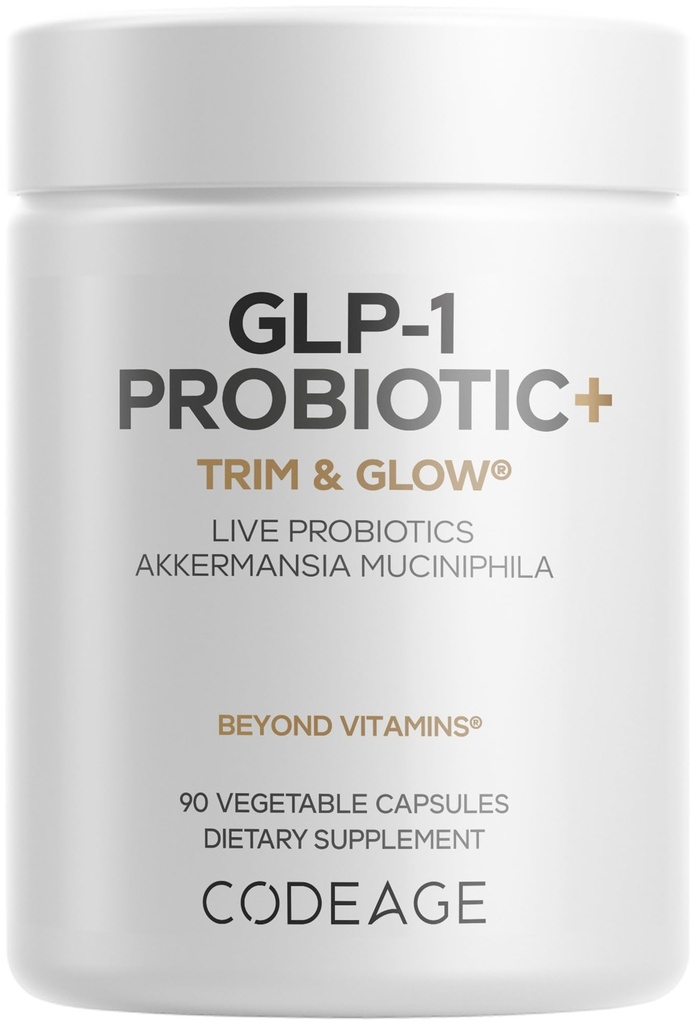 Κωδικός GLP-1 Probiotic+ - Ζωντανά Προβιοτικά Akkermansia, Clostridium, Bifidobacterium, Chicory Inulin Probiotic, Prebiotics & Postbiotics Συμπλήρωμα - 500 Million AFU, 3-Month Supply - 90 Κάψουλες
