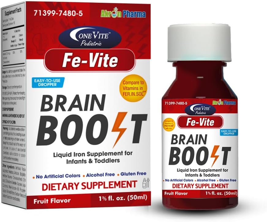 Pediatrik FE-Vite Drops | Sıvı Demir Supplement | 50 ml, 1.66 Fl Oz (Pack of 1)