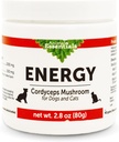 Animal Essentials Energy Cordyceps Mushroom Supplement for Dogs & Cats - Support Stamina & Endurance, Sağlıklı Respiratory & Kidney Functions, Antioksi, Mushroom Toz Ekstraksiyonu - 2.8 Oz (Pack of 1)