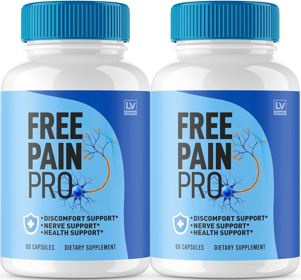 (2 Pack) Free Pain Pro Capsules, Resmi Ücretsiz Ağrı Pro Supplement Capsules Gelişmiş Formula, Free Pain Pro Pills All Natural to Support General Wellness, Free Pain Pro Formula Review, 120 Capsules