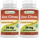 En İyi Doğallar Çinko 30 mg Supplements (as çinko Citrate) - Yetişkinler Immune Desteği için çinko Vitaminleri - 120 Tablet (120 Kont (Pack of 2))