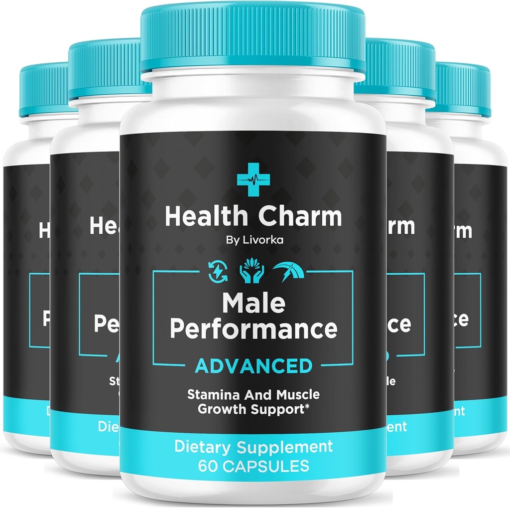 (5 Pack) Health Charm, Health Charm Pills, Health Charm Capsules, Official Health Charm for Men Capsules, Health Charm Supplement Support, HealthCharm All Natural Pastillas, 300 Capsules For 5 Months