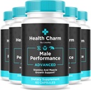 (5 Pack) Health Charm, Health Charm Pills, Health Charm Capsules, Official Health Charm for Men Capsules, Health Charm Supplement Support, HealthCharm All Natural Pastillas, 300 Capsules For 5 Months