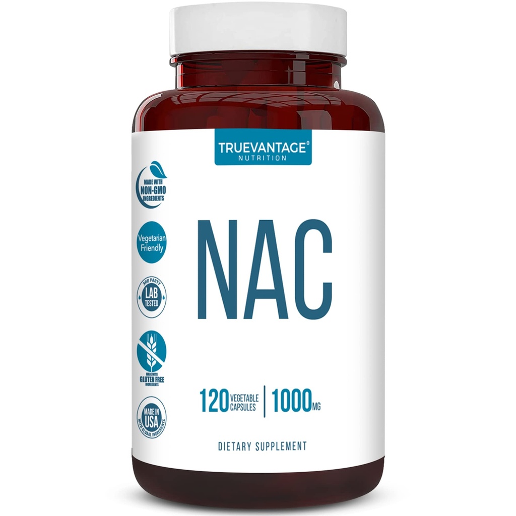 NAC Supplement (N-Acetyl Cysteine) - 1000 mg-Antioxy Support - Liver Health and Detoxification - Boosts Lung and Immune Health - Capsules - 120 Kont - 60 Hizmetler