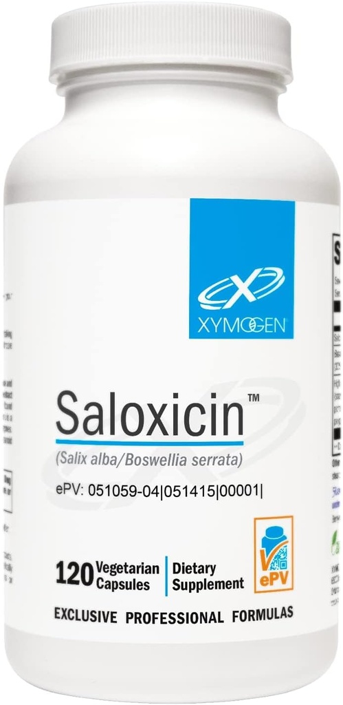 XYMOGEN Saloxicin - Αντιοξειδωτικό συμπλήρωμα υποστήριξης - εκχύλισμα σπόρων σταφυλιών, συμπλήρωμα φρούτων και βατόμουρου P κάψουλες εκχύλισης λευκής Γουίλοου & Boswellia (120 κάψουλες)