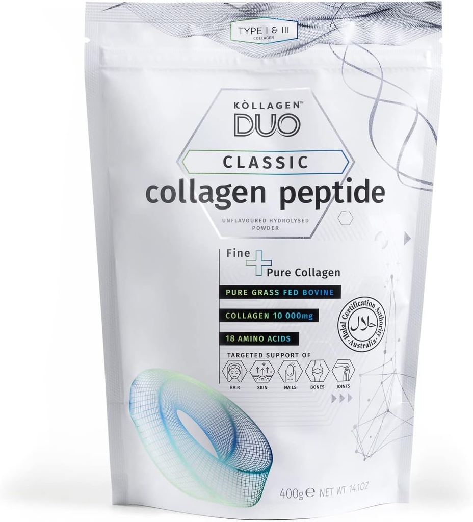 Premium Halal Collagen Protein Tozu - Un-Flavored Protein Kaynağı Tip I & III with 18 Amino Asits, Glycine Boost, for Skin Hair Nails - Collagen Supplement