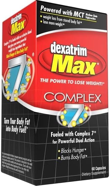 ILIOS Dexatrim Max Complex-7 | Diyet Pills to Lose Kilo - 7 Güçlü Malzemeler Açlık ve Vücut Şişmanını Azaltıyor, Fat Burner Supplements, Kilo Kayıp Pills for Women & Men, 1 Pack w/ 60 Capsules