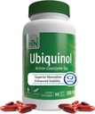 Sağlık Thru Beslenme Ubiquinol 100 mg 60 Softgels Kaneka QH Azaltıd CoQ-10 | Stabilized - 3rd Party Tested | Geliştirilmiş Bioavailability | Cardiovascular & Mitonochdria Function Support | Non-GMO