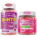 Log: 5HTP Gummies with Glycinate - Melatonin Free Sleep Gummies for Yetişkinler & Çocuklar 8+ & Inositol Gummies Ideal 40:1 Benimo & D-Chiro Inositol Supplement