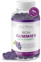 C vitamini ile Demir Gummies - Demir Eksikliği Anemi, Red Blood Hücre Desteği, Enerji, Immune Function, Brain Health, Max Abxia, Grape Flavor, 180 Vegan Gummies